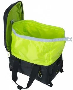 Basil Miles Schwarz-neongrün Gepäckträgertasche Fahrradtasche -Deuter Speichern Basil Miles black innen offen
