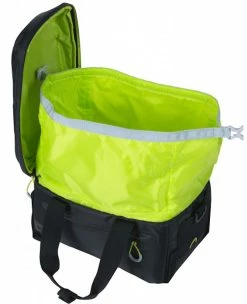 Basil Miles Trunkbag MIK Schwarz-neongrün Gepäckträgertasche Fahrradtasche -Deuter Speichern Basil Miles trunkbag MIK innen offen