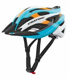 SONDERANGEBOT Cratoni C-Tracer Blau-orange-silber Fahrradhelm Mountainbikehelm Skaterhelm