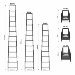 Treeup Teleskopleiter Aus Aluminium Anlegeleiter Verschiedene Längen -Deuter Speichern Leiter ansicht